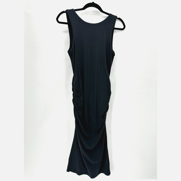 Athleta Comeback Tank Midi Dress Size S Black Bodycon Ruched Preppy Comfort NWT - Picture 11 of 11
